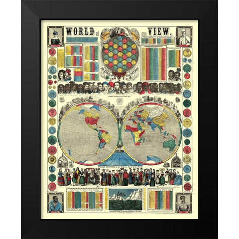 Human Race Female Costumes World - Fanning Black Modern Wood Framed Art Print by Fanning