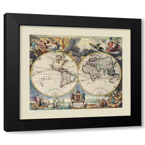 World - Loon Black Modern Wood Framed Art Print with Double Matting by Loon