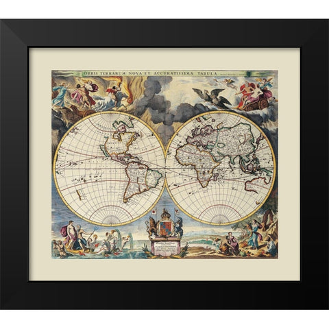 World - Loon Black Modern Wood Framed Art Print by Loon