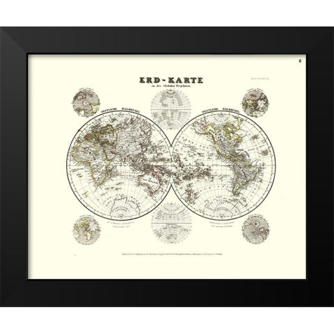World - Meyer Black Modern Wood Framed Art Print by Meyer
