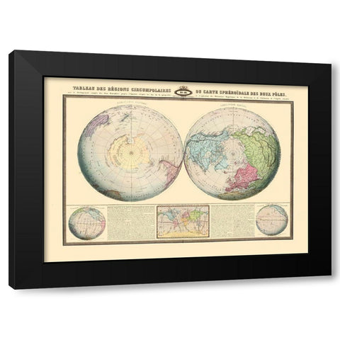 Polar Regions Black Modern Wood Framed Art Print by Unknown
