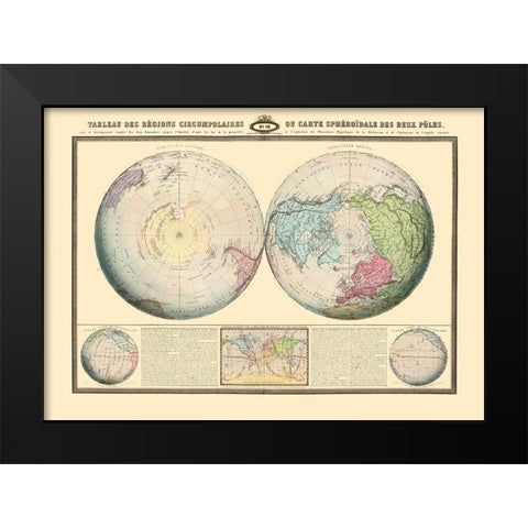 Polar Regions Black Modern Wood Framed Art Print by Unknown