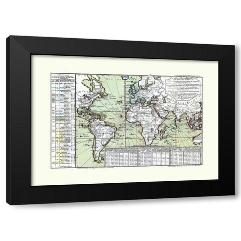 World - 1740 Black Modern Wood Framed Art Print with Double Matting by Unknown