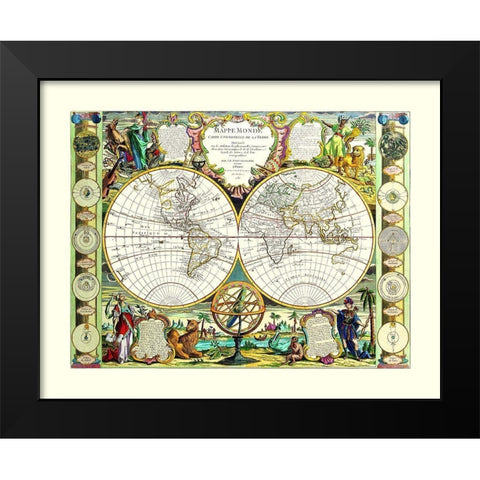 World - Nolin 1755 Black Modern Wood Framed Art Print by Nolin