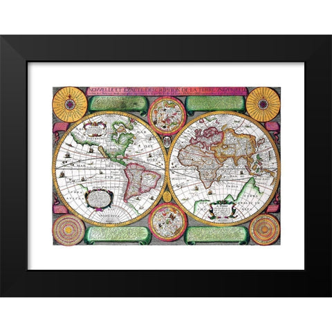 World - Boisseau Black Modern Wood Framed Art Print by Boisseau