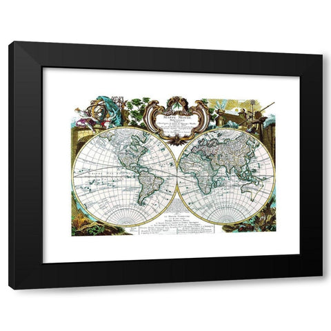 World - Fleuri 1744 Black Modern Wood Framed Art Print by Fleuri