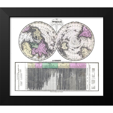 World Progress of Christianity Black Modern Wood Framed Art Print by Unknown