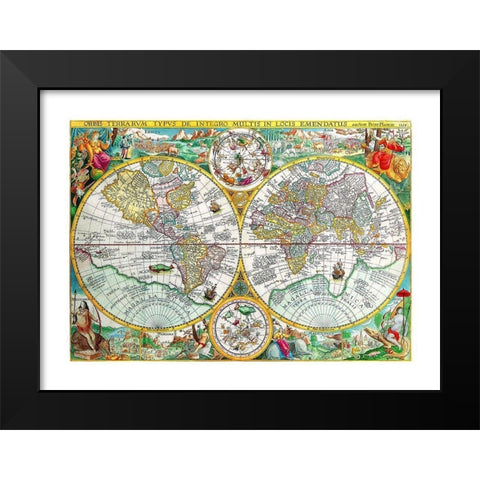 World - Plancio 1594 Black Modern Wood Framed Art Print by Plancio