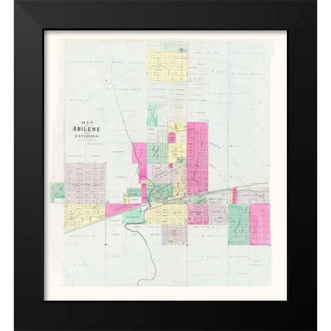 Abilene Kansas - Everts 1887 Black Modern Wood Framed Art Print by Everts