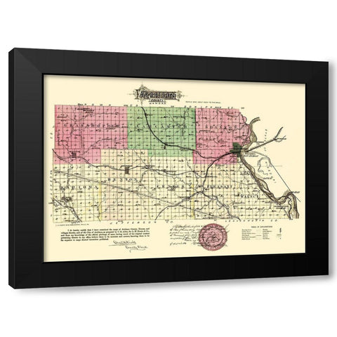 Atchison Kansas - Everts 1887 Black Modern Wood Framed Art Print with Double Matting by Everts