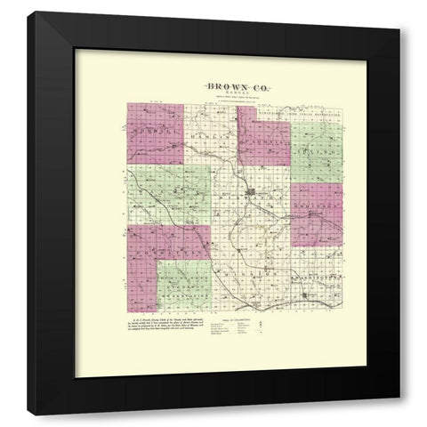 Brown Kansas - Everts 1887 Black Modern Wood Framed Art Print with Double Matting by Everts