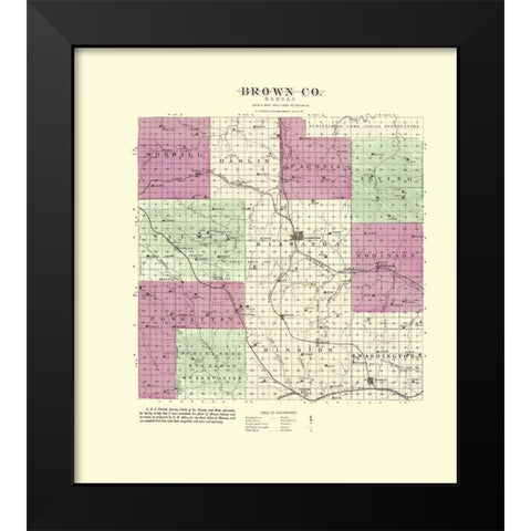 Brown Kansas - Everts 1887 Black Modern Wood Framed Art Print by Everts