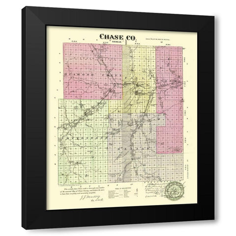 Chase Kansas - Everts 1887 Black Modern Wood Framed Art Print with Double Matting by Everts