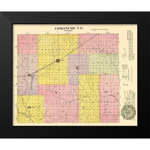 Comanche Kansas - Everts 1887 Black Modern Wood Framed Art Print by Everts