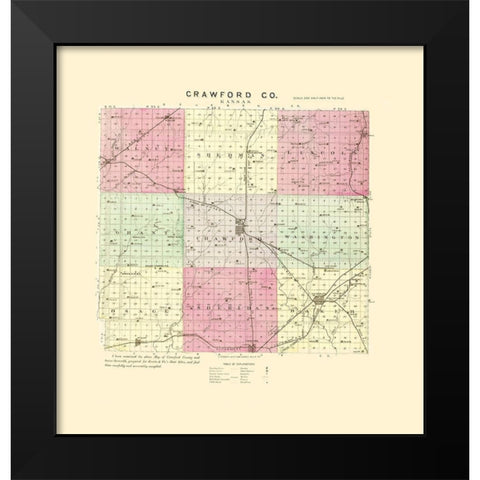 Crawford Kansas - Everts 1887 Black Modern Wood Framed Art Print by Everts
