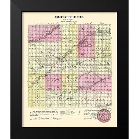 Decatur Kansas - Everts 1887 Black Modern Wood Framed Art Print by Everts