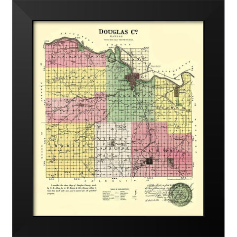 Doniphan Kansas - Everts 1887 Black Modern Wood Framed Art Print by Everts