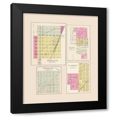 Douglass, Leon, Latham, Wingate Kansas Black Modern Wood Framed Art Print by Everts