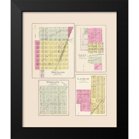 Douglass, Leon, Latham, Wingate Kansas Black Modern Wood Framed Art Print by Everts