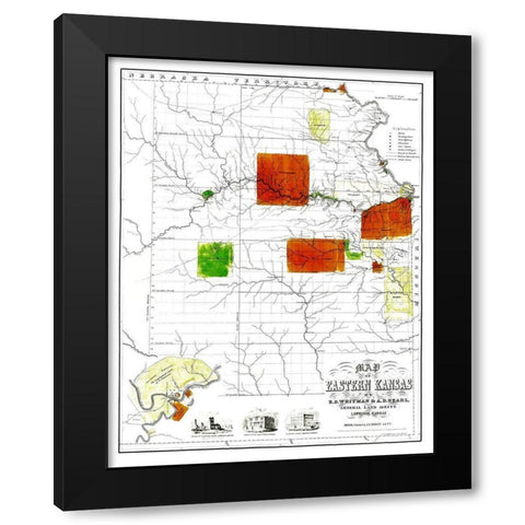 Kansas Eastern - Jewett 1856 Black Modern Wood Framed Art Print by Jewett