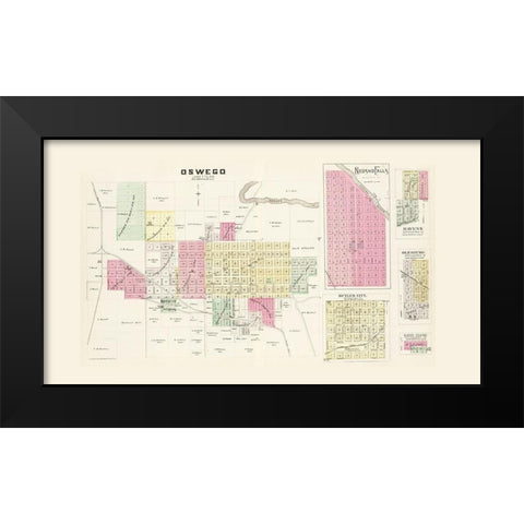 Labette, Woodson, Pottawatomie Kansas - Everts Black Modern Wood Framed Art Print by Everts