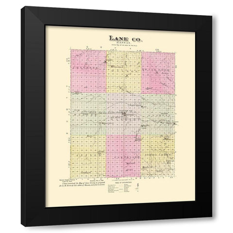 Lane Kansas - Everts 1887 Black Modern Wood Framed Art Print by Everts