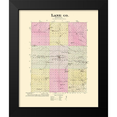 Lane Kansas - Everts 1887 Black Modern Wood Framed Art Print by Everts