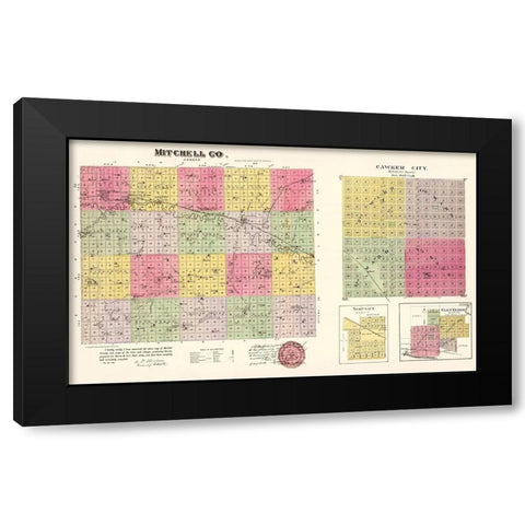 Mitchell Kansas - Everts 1887 Black Modern Wood Framed Art Print by Everts