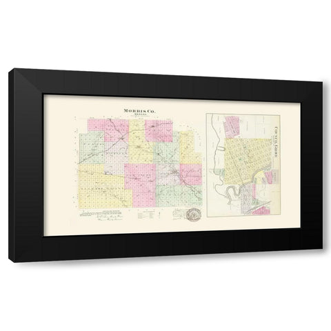 Morris Kansas - Everts 1887 Black Modern Wood Framed Art Print by Everts