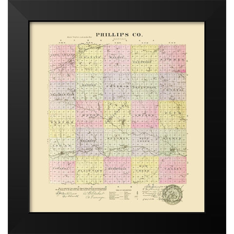 Phillips Kansas - Everts 1887 Black Modern Wood Framed Art Print by Everts