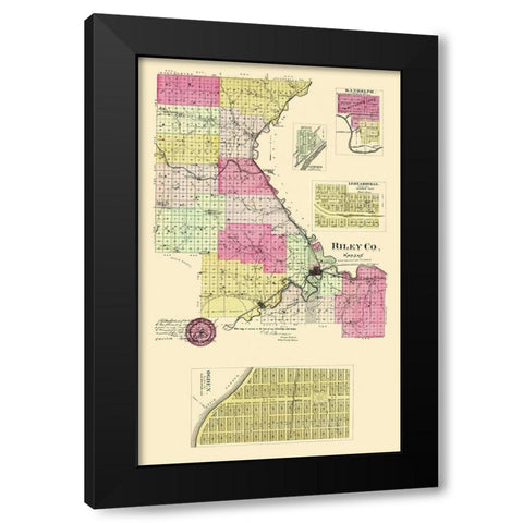 Riley Kansas - Everts 1887 Black Modern Wood Framed Art Print by Everts