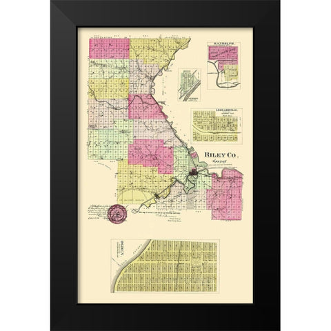 Riley Kansas - Everts 1887 Black Modern Wood Framed Art Print by Everts