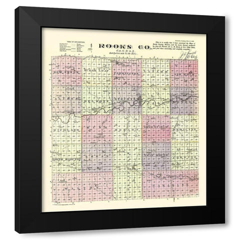 Rooks Kansas - Everts 1887 Black Modern Wood Framed Art Print by Everts