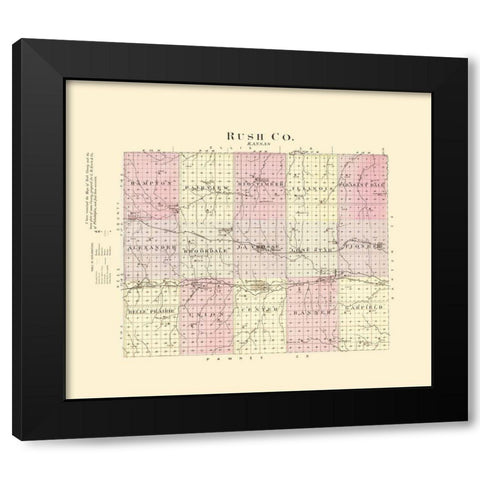 Rush Kansas - Everts 1887 Black Modern Wood Framed Art Print by Everts
