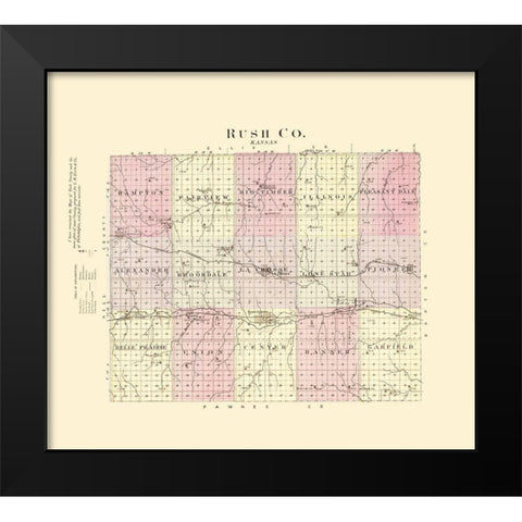 Rush Kansas - Everts 1887 Black Modern Wood Framed Art Print by Everts