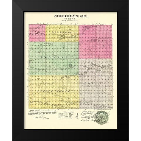Sheridan Kansas - Everts 1887 Black Modern Wood Framed Art Print by Everts