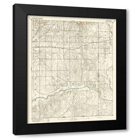Sitka Kansas Sheet - USGS 1894 Black Modern Wood Framed Art Print with Double Matting by USGS