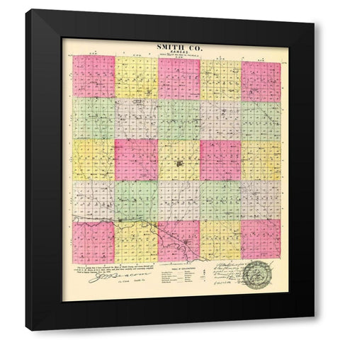 Smith Kansas - Everts 1887 Black Modern Wood Framed Art Print by Everts