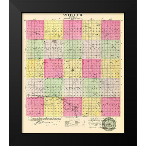 Smith Kansas - Everts 1887 Black Modern Wood Framed Art Print by Everts