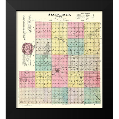 Stafford Kansas - Everts 1887 Black Modern Wood Framed Art Print by Everts