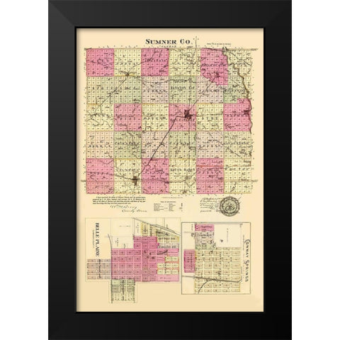 Sumner Kansas - Everts 1887 Black Modern Wood Framed Art Print by Everts