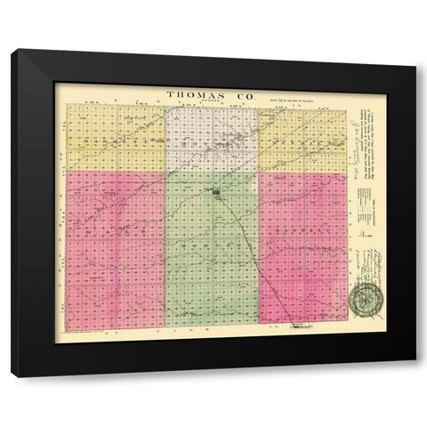Thomas Kansas - Everts 1887 Black Modern Wood Framed Art Print by Everts