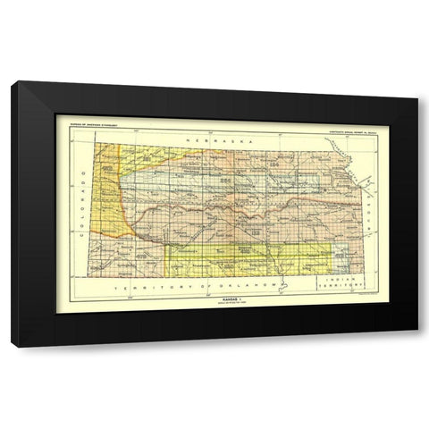 Kansas - Topeka - Hoen 1896 Black Modern Wood Framed Art Print by Hoen
