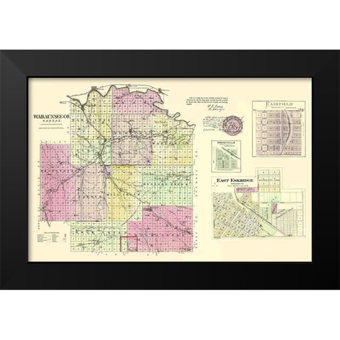 Wabaunsee Kansas - Everts 1887 Black Modern Wood Framed Art Print by Everts