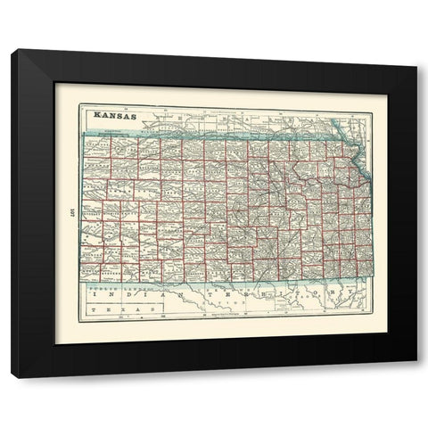Kansas - Rathbun 1893 Black Modern Wood Framed Art Print by Rathbun