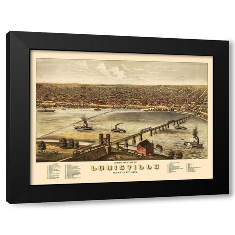 Louisville Kentucky - Ruger 1876 Black Modern Wood Framed Art Print with Double Matting by Ruger