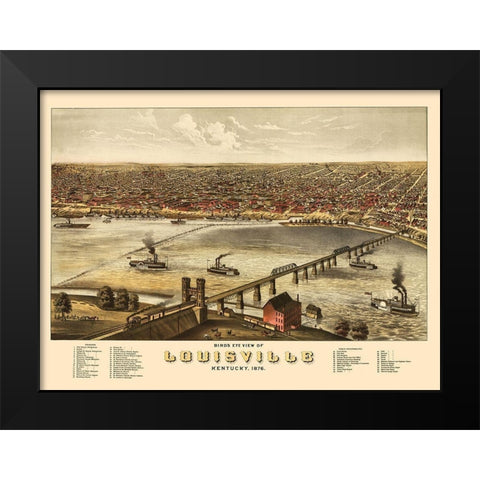 Louisville Kentucky - Ruger 1876 Black Modern Wood Framed Art Print by Ruger