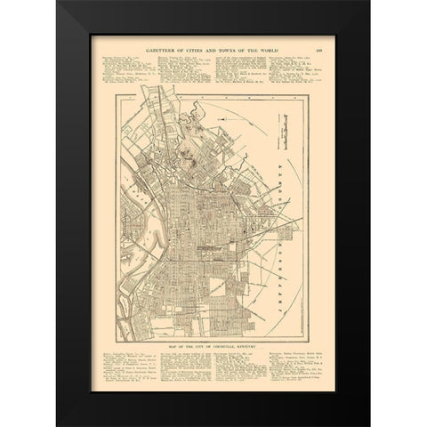 Louisville  Kentucky - Reynold 1921 Black Modern Wood Framed Art Print by Reynold
