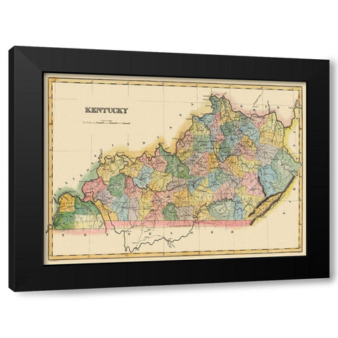 Kentucky - Lucas 1823 Black Modern Wood Framed Art Print by Lucas