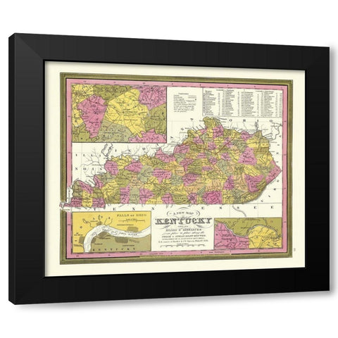 Kentucky - Mitchell 1846 Black Modern Wood Framed Art Print by Mitchell